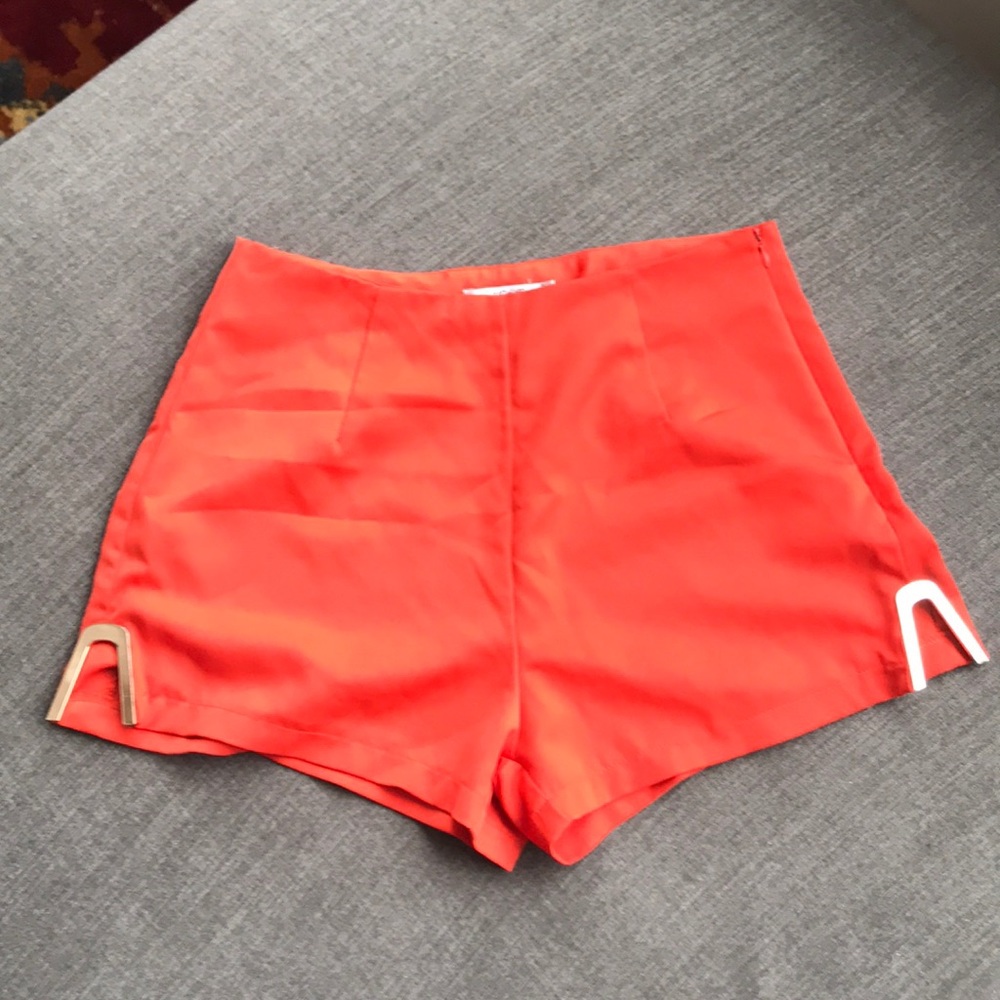 Orange High Waisted Shorts